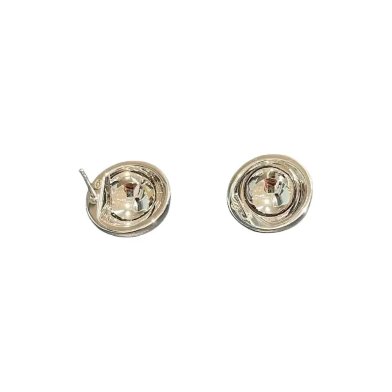 CHANEL Metal Stud Earrings Women's Gold-1