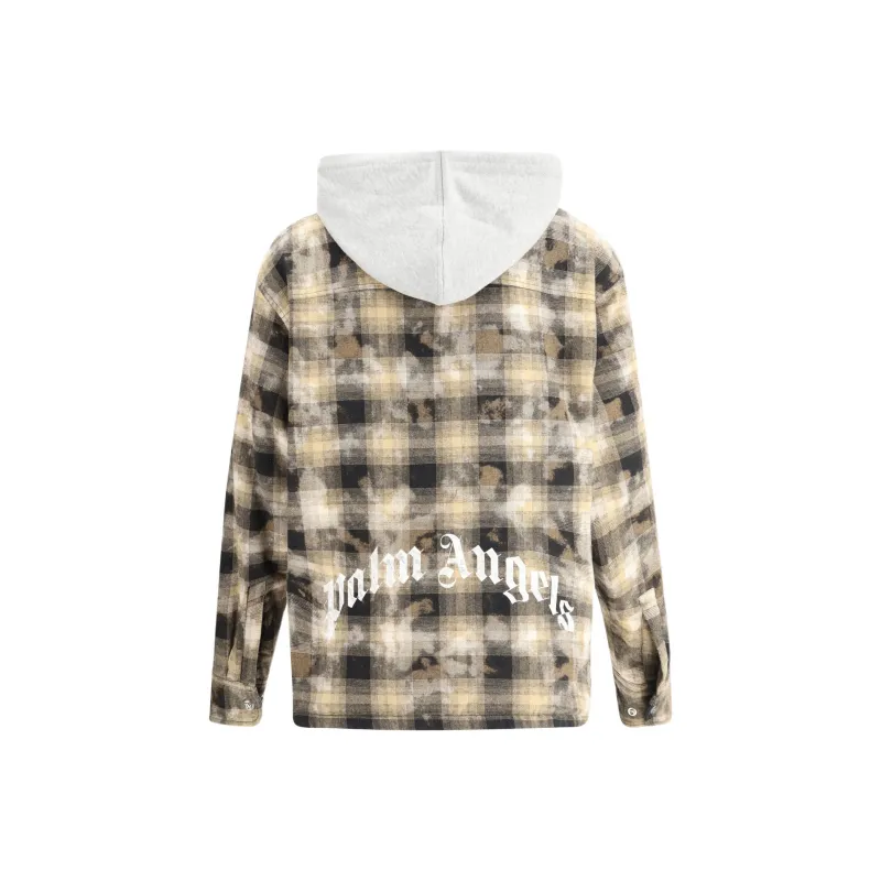 PALM ANGELS Checked Zip Up Hooded Jacket-1