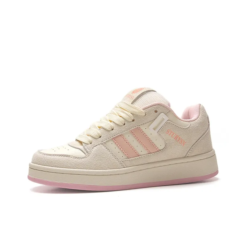 STUR YSN Wear resistant And Lightweight Low Top Skateboard Shoes Women's Gray Pink-0