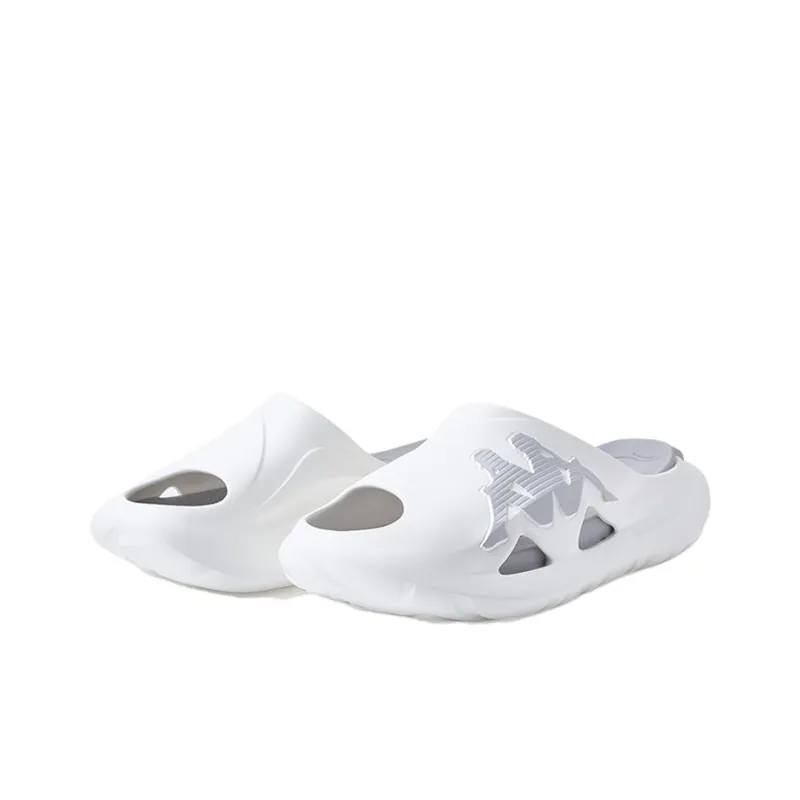 Kappa Slip Resistant Abrasion Resistant Slide Slippers Unisex White-2