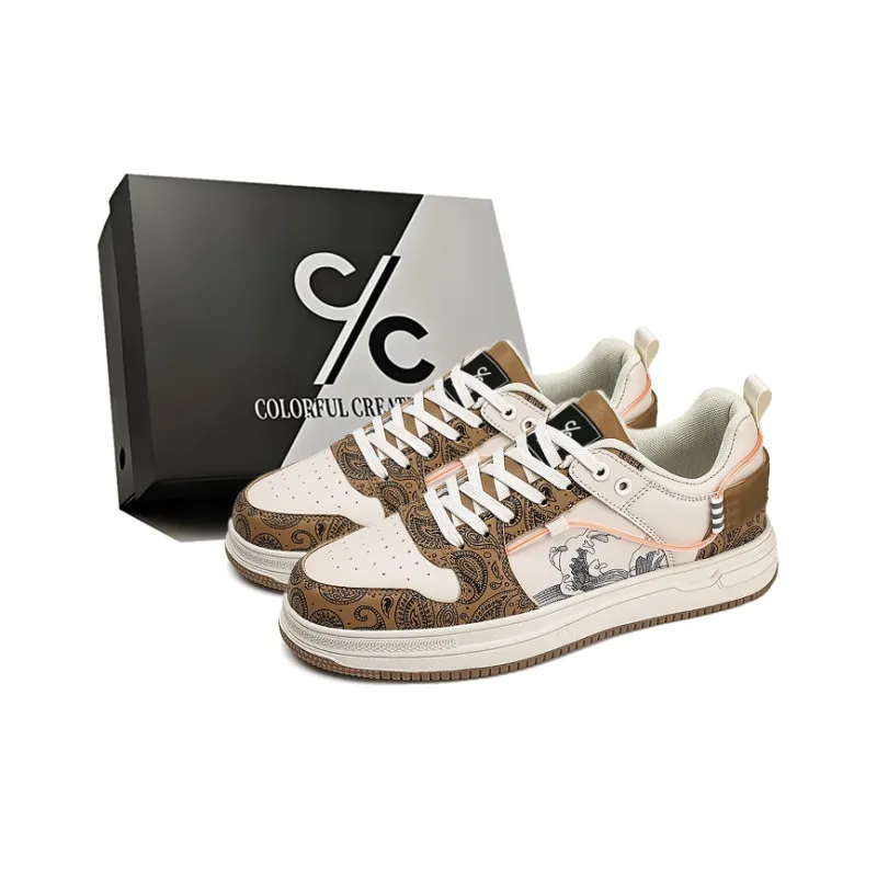 Colorful Creations Height Increasing Abrasion Resistant Breathable Slip Resistant Low Top Skateboard Shoes Men's Box-10