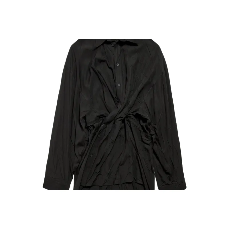 Balenciaga Long Sleeved Dress Slim Fit Women's Black-6