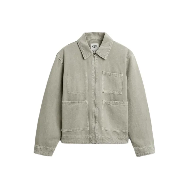 ZARA Jackets Men Green-0