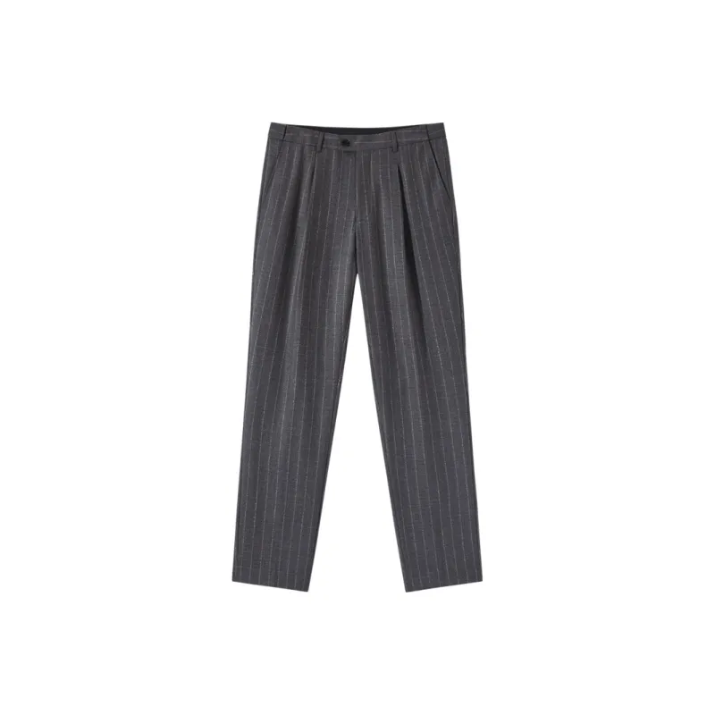 GXG Suit Trouser Men's Gray Coffee Strip-0