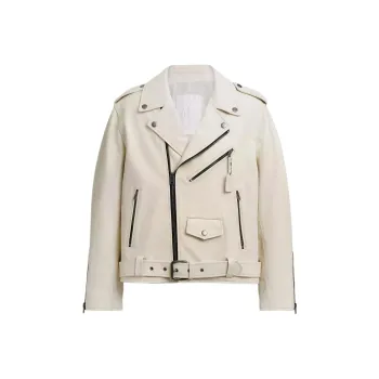COACH Leather Jacket Men's White