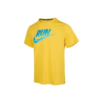 Nike MILER AS M NK RUN ENERGY T Shirt Men's Yellow