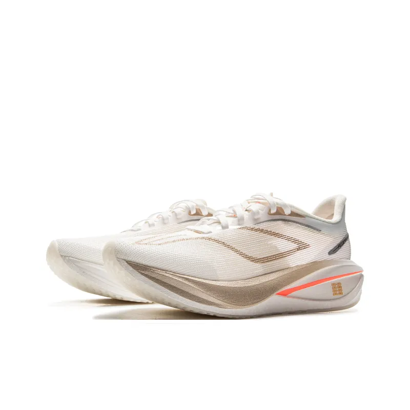 LiNing Feidian 5 Challenger Cushioning Slip Resistant Lightweight Rebound Low Top Running Shoes Women's Ecru-2