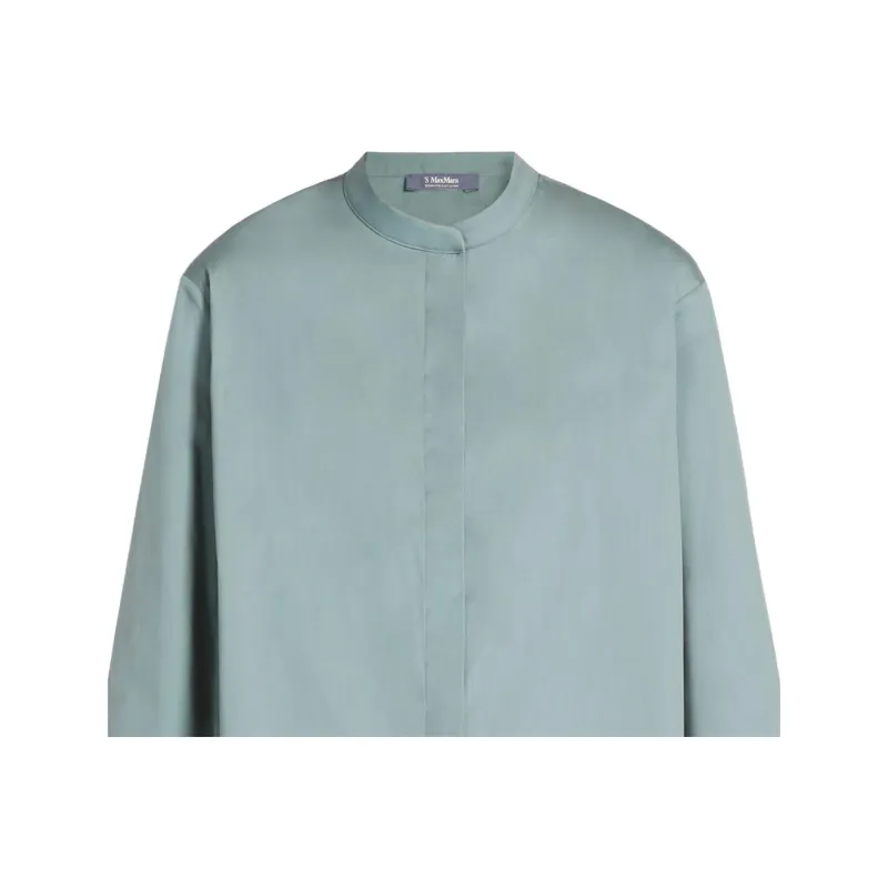 ’S MAX MARA Karina Collection Flared Poplin Shirt Shirt Women's Light Blue-4