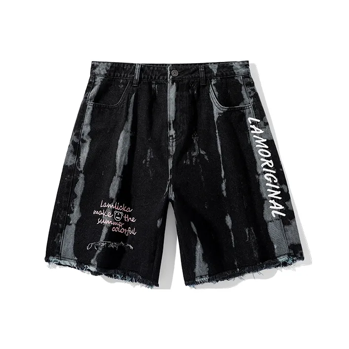 LAMLICKA Denim Shorts Unisex Black-0