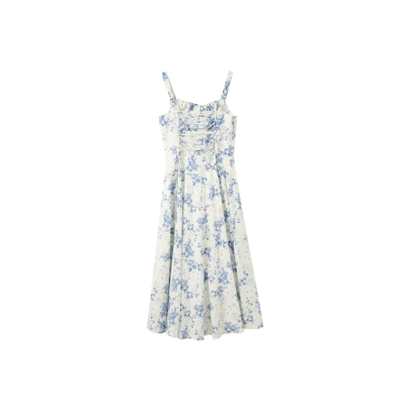 3COLOUR Slip Dress Women's Sky Blue Floral-1
