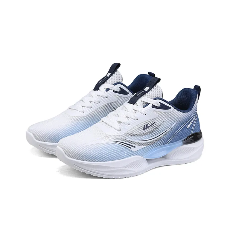 Warrior Anti Slip Wear Resistant Low Top Casual Running Shoes Men's Dark Blue White-2