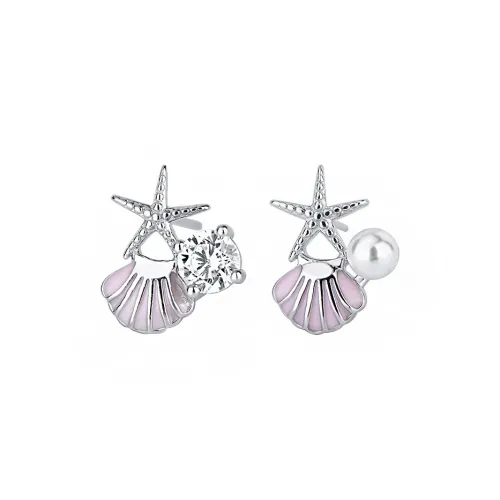 PHOENIXSILY 999 Fine Silver Stud Earrings Women's