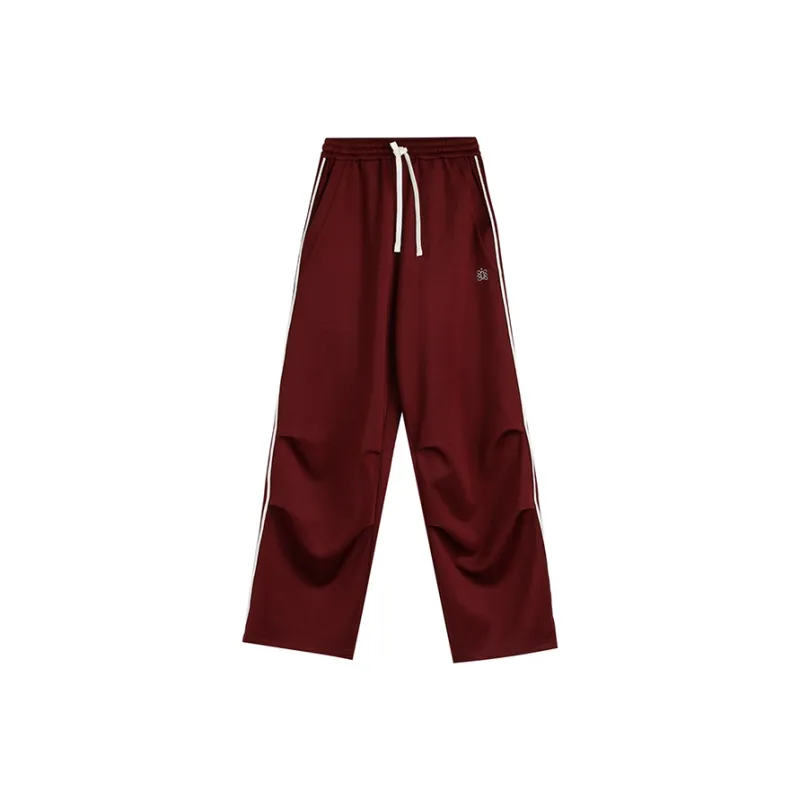 ROARINGWILD Casual Pants Unisex Maroon-0
