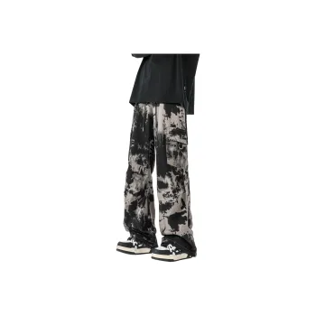 MARK WAFFLE Cargo Pants Unisex Black Gray