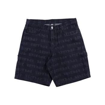 Revenge ALLOVER CARPENTER DENIM SHORTS BLACK Denim Shorts Unisex Black