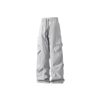 NOME Japanese Style Niche Vintage Urban Techwear Pleated Straight Fit Cargo Pants Unisex