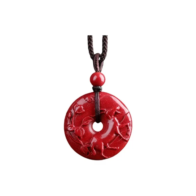 MY WORLD BEGINS AND ENDS WITH YOU Reconstructed Cinnabar Necklaces Unisex-16