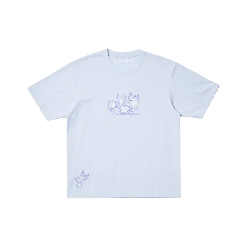 UNIQLO x WANGZHERONGYAO,LIANMINGKUAN Glory Of Kings Co branded Model SS25 T Shirt Unisex Light Blue-0