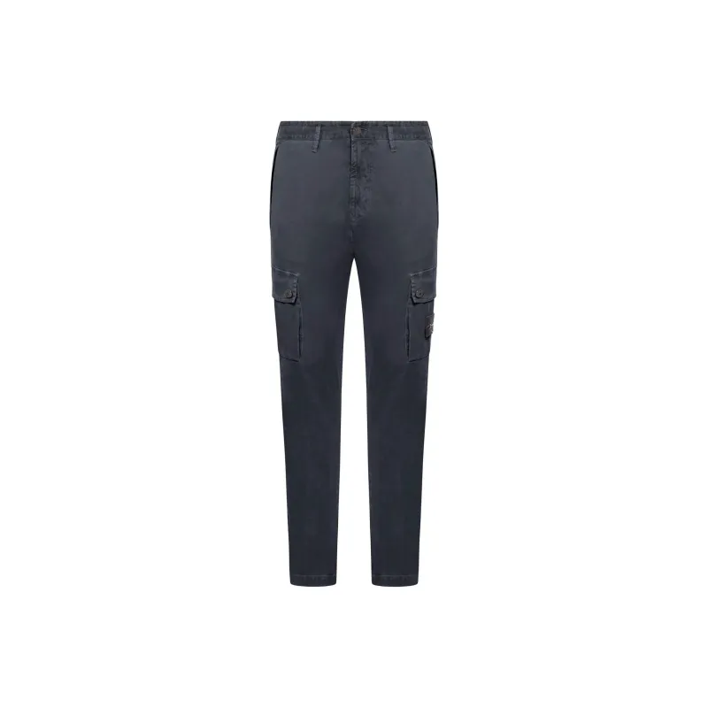 STONE ISLAND Logo Patch Tapered Leg Pants-0