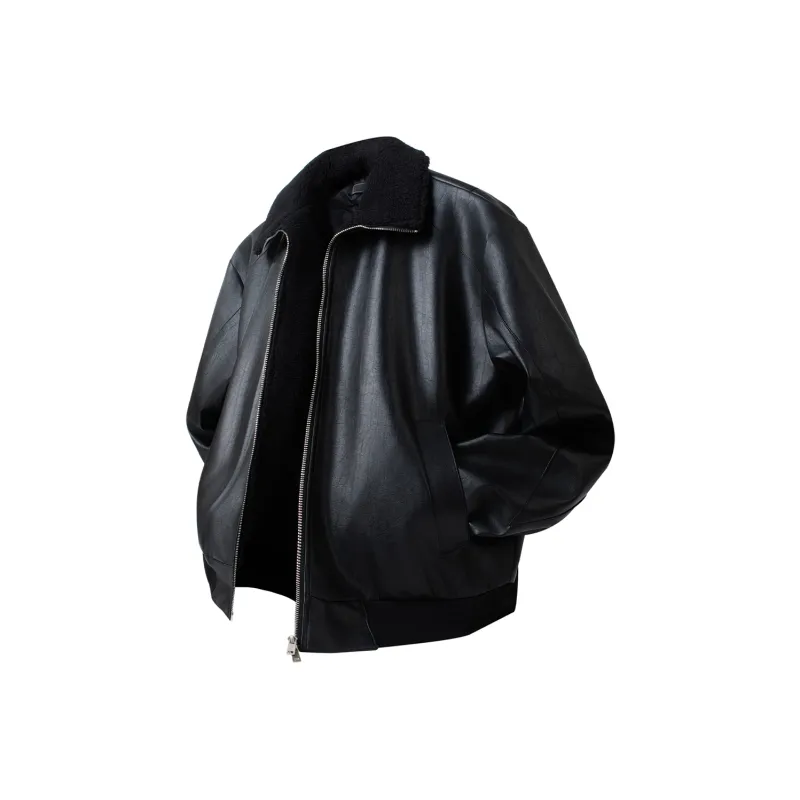 ASEDE Leather Jacket Unisex Black-0
