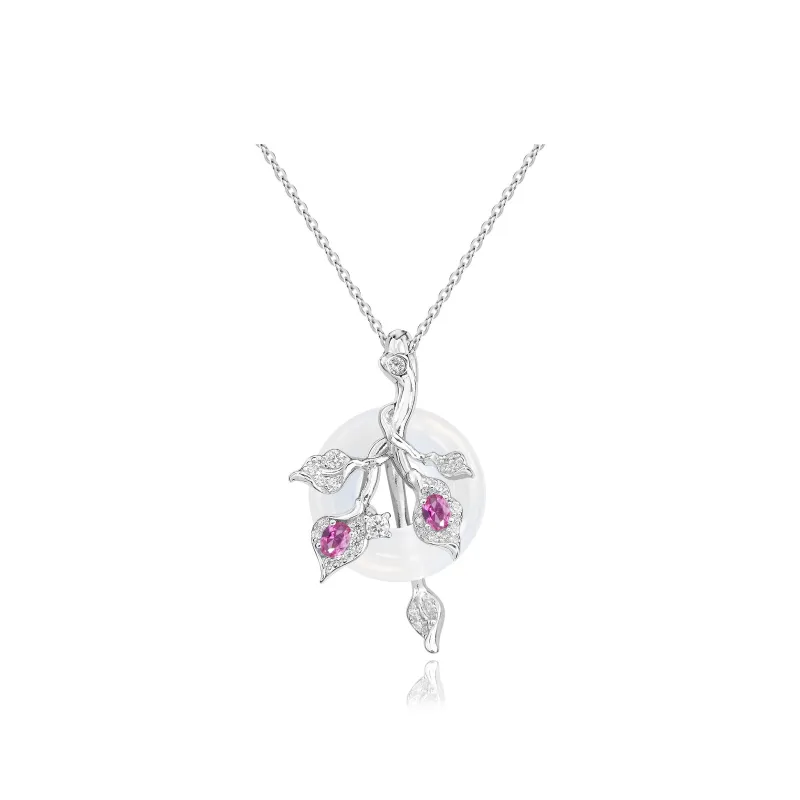 FUNNXI Natural Chalcedony Necklaces Women's-0