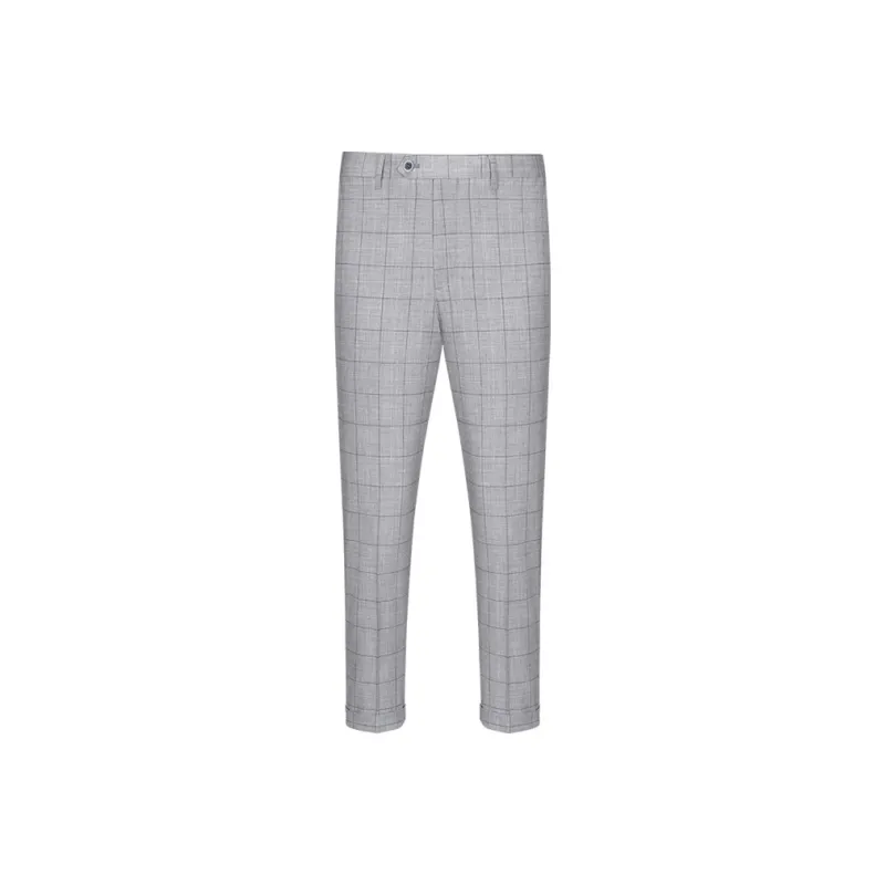 G· Mons Casual Pants Men Light Gray Plaid-0