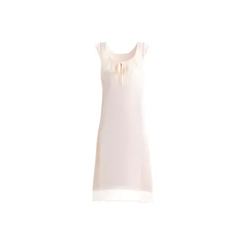 Urban Beauty Nightgown Lace Design Feel, Solid Color Fashion Casual Preppy Style Women's Cream Apricot
