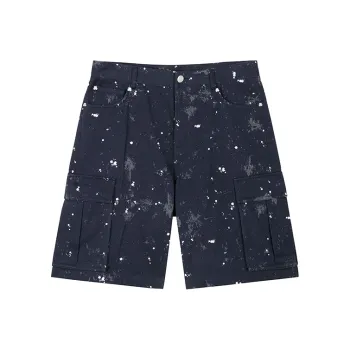 DAVID NAMAN Cargo Shorts Men Navy Blue