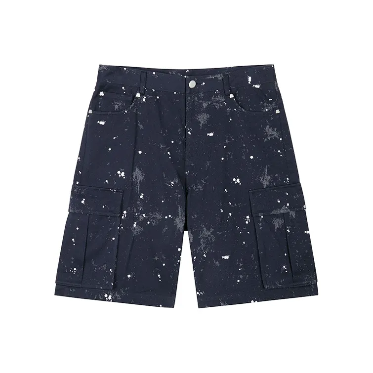 DAVID NAMAN Cargo Shorts Men Navy Blue-0