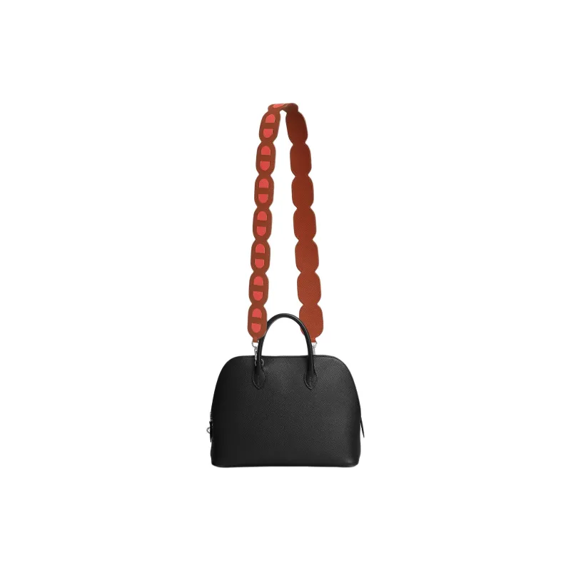 HERMES Maillons Epsom Calfskin Bag Strap Women's Brick Red With Rose Texas-1