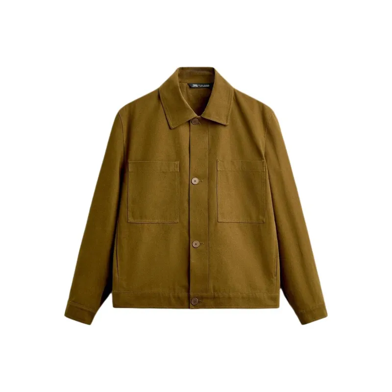 ZARA Jackets Coats Men's Olive Green-0