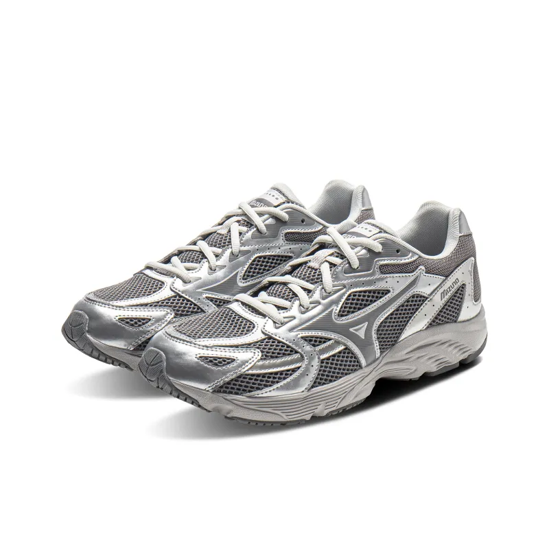 Mizuno Cushioning, Wear Resistant Low Top Running Shoes Unisex Silver Gray-2