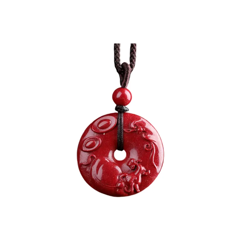 MY WORLD BEGINS AND ENDS WITH YOU Reconstructed Cinnabar Necklaces Unisex-4