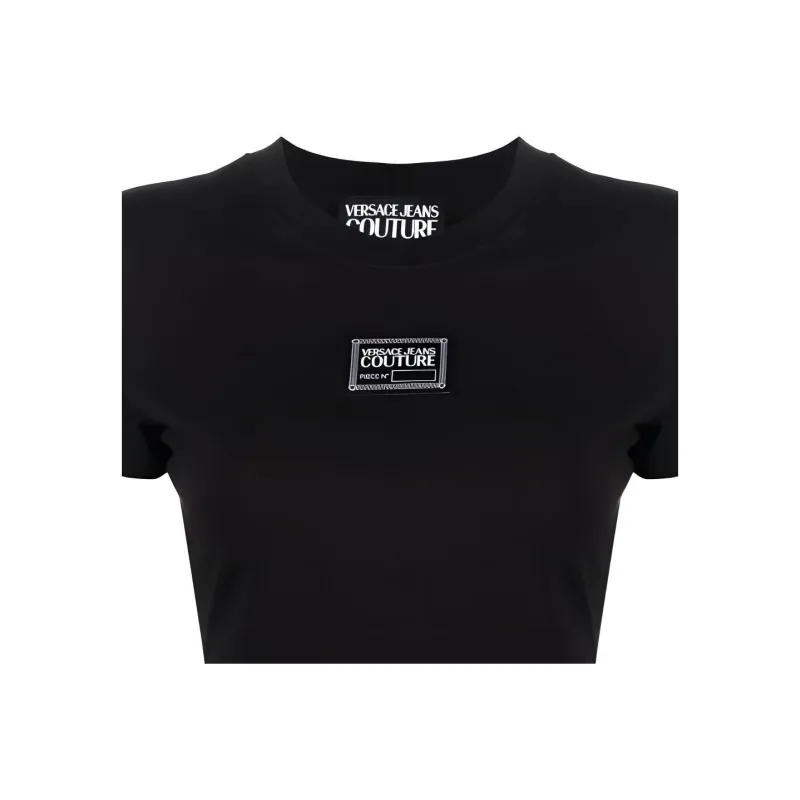 VERSACE JEANS COUTURE Logo-patch Cotton Crop Top-4