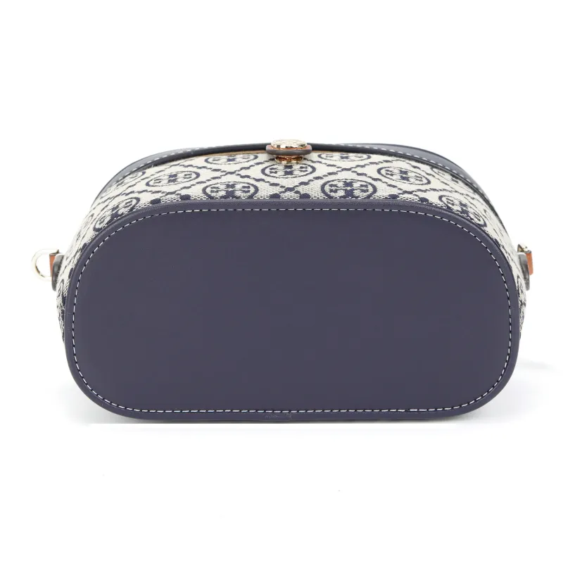 TORY BURCH T Monogram Fabric One Shoulder Handbag Regular Women's Marine Blue-3
