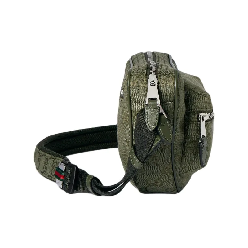GUCCI Canvas Crossbody Bag, Shoulder Bag Tubas Men's Forest Green-2