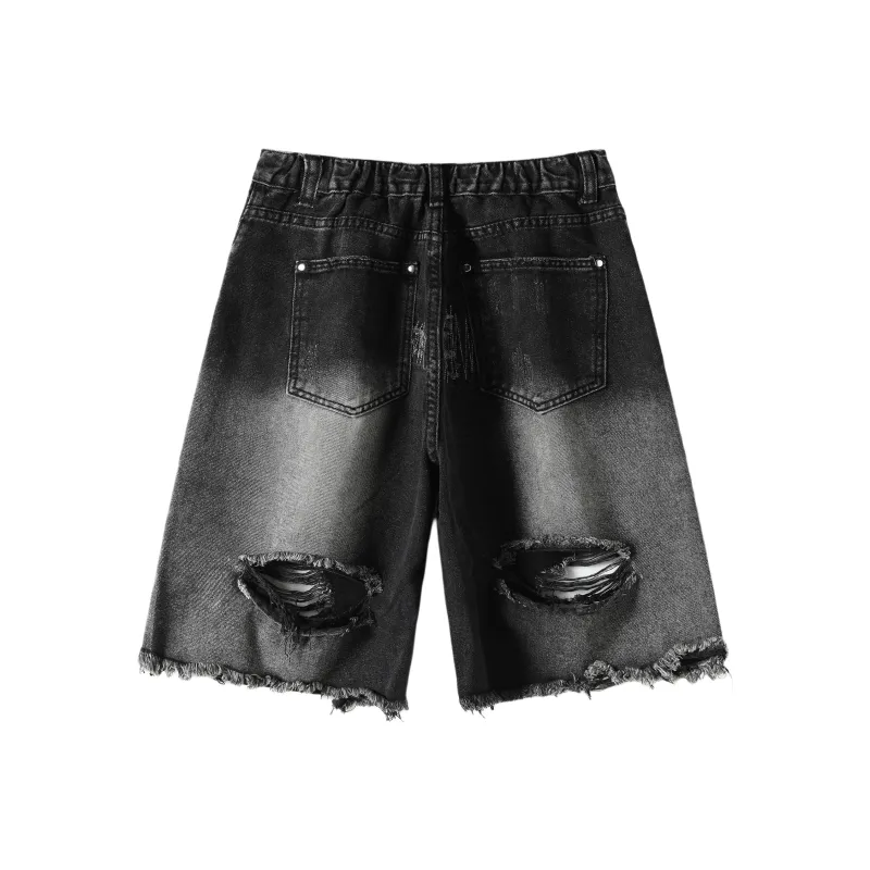 UPZCY Denim Shorts Unisex Black-1
