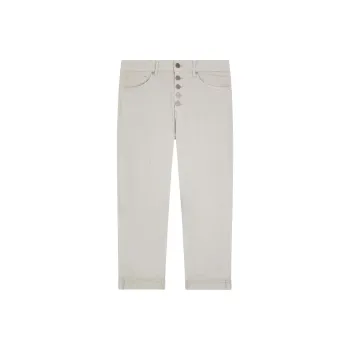 Dondup Logo Patch Cropped Straight Leg Jeans