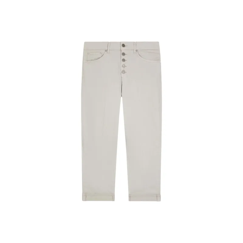 Dondup Logo Patch Cropped Straight Leg Jeans-0