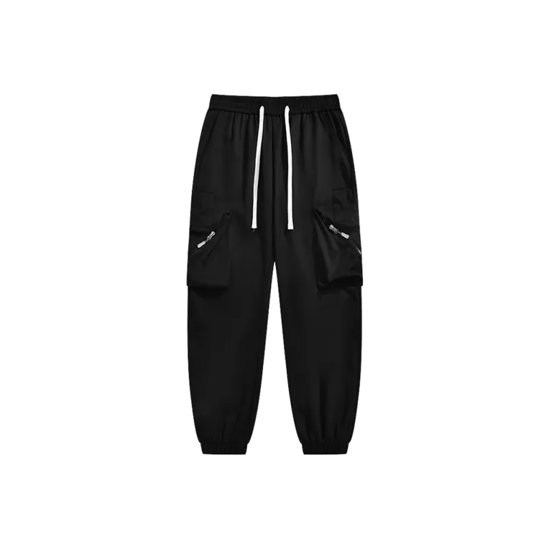 Jeep Large Pocket Lace Up Elastic Waistband Elastic Cuff Casual Pants Unisex-17