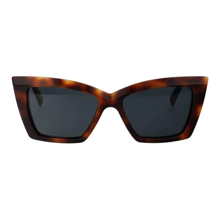 SAINT LAURENT Acetate Cat Eye Sunglasses Unisex Brown-2
