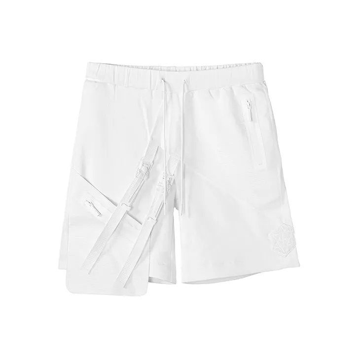 NORVINCY Urban Techwear Elastic String 3D Effect Patch Pocket Cargo Shorts Unisex-5
