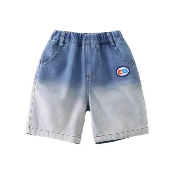 CICIIBEAR Denim Shorts Kids Blue With White Lettering