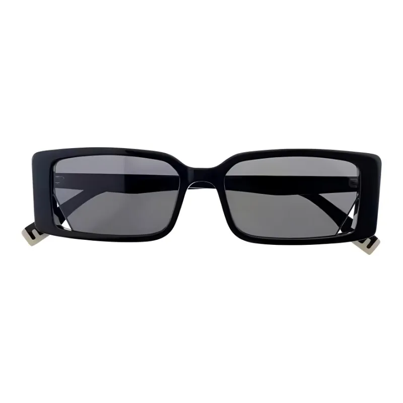 FENDI Plate Frame Rectangular Sunglasses Unisex Black-2