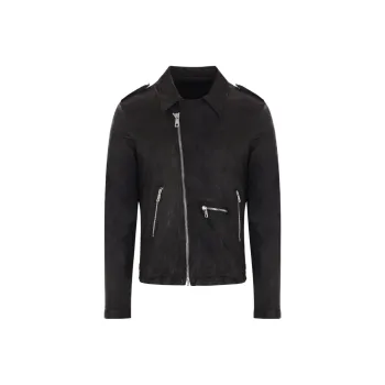 Giorgio Brato Crinkled Leather Biker Jacket
