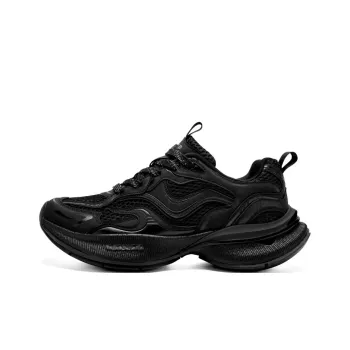 JEEP SPIRIT Anti Slip And Wear Resistant Height Increasing Low Top Chunky Sneakers Men's Black