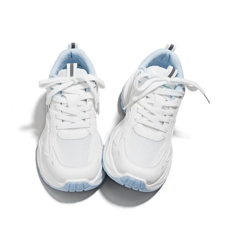 Warrior Low Top Chunky Sneakers Women's White Light Blue-2