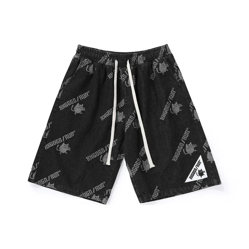 XXGOGO Loose Fit Shorts Unisex Black Gray Color-0