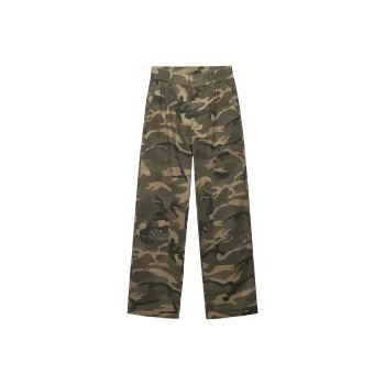 UNKNOWTAL Casual Pants Unisex Army Green Camouflage