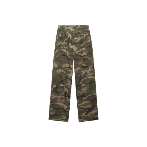 UNKNOWTAL Casual Pants Unisex Army Green Camouflage
